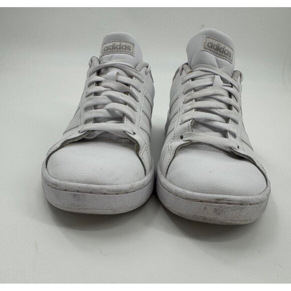 Adidas Grand Court White Leather Sneakers Mens Sz 9 Lace-Up Casual Shoes - Picture 2 of 8